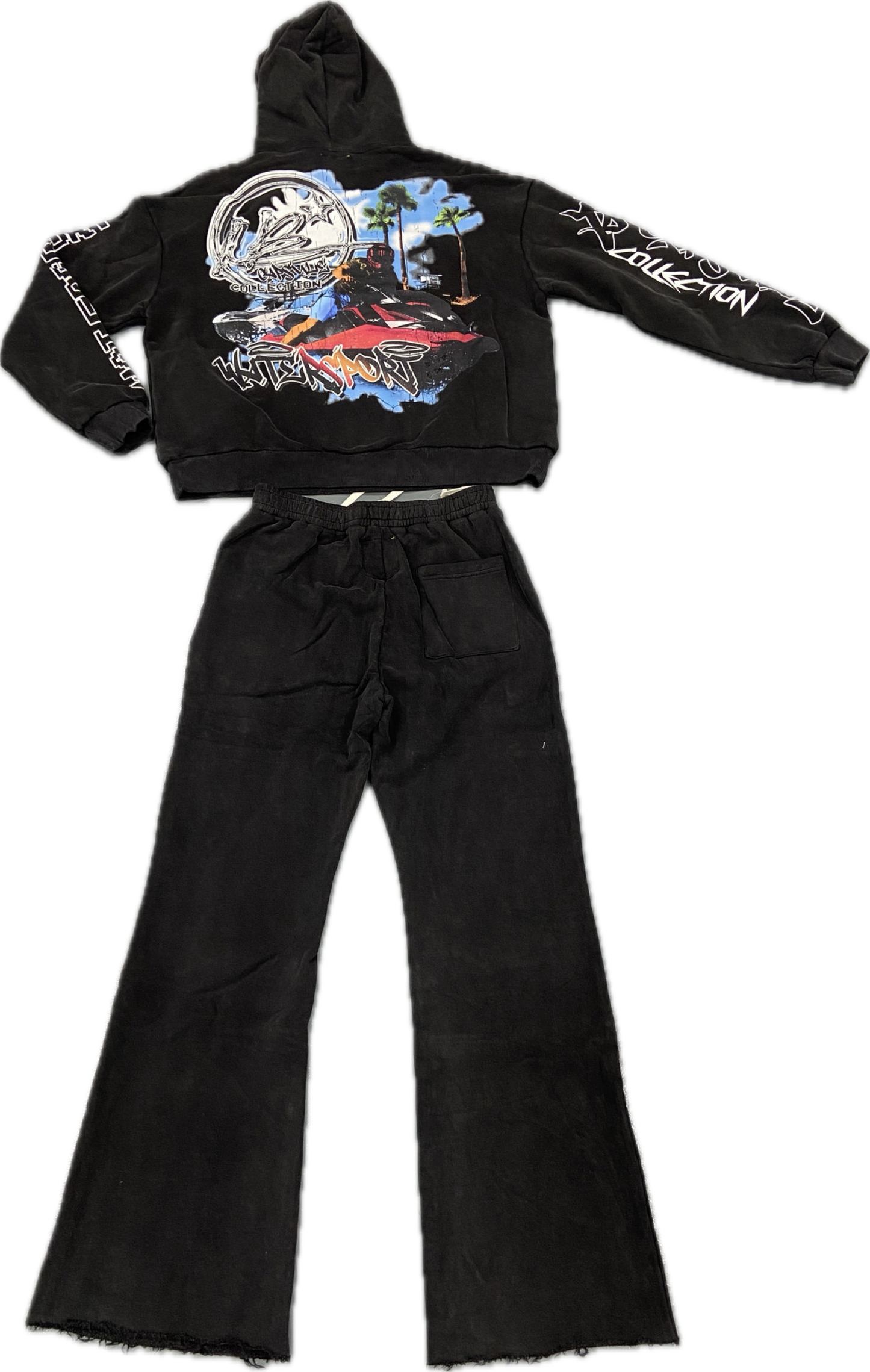 Water Sport “Vintage Wash” Hooded Jogging Ensemble