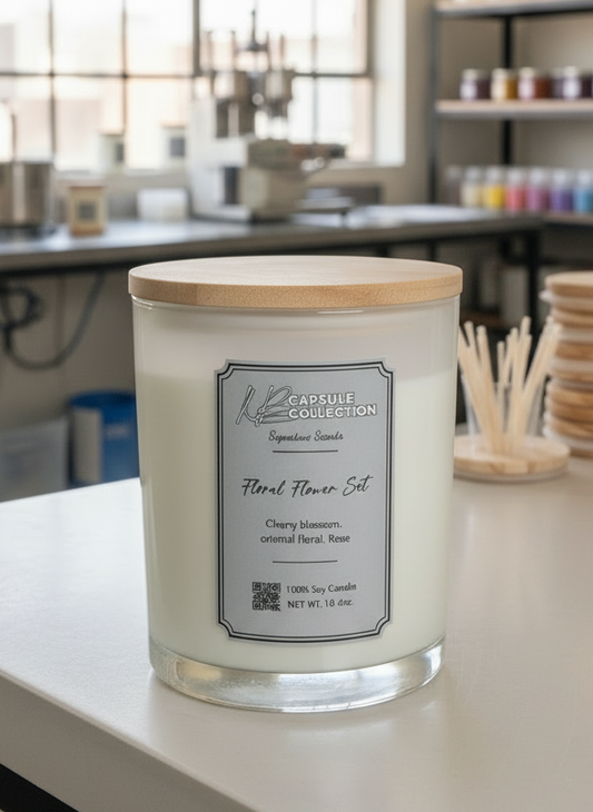 🌸 Floral Flower Set 🌺 “Signature Scent” Candle 🕯️